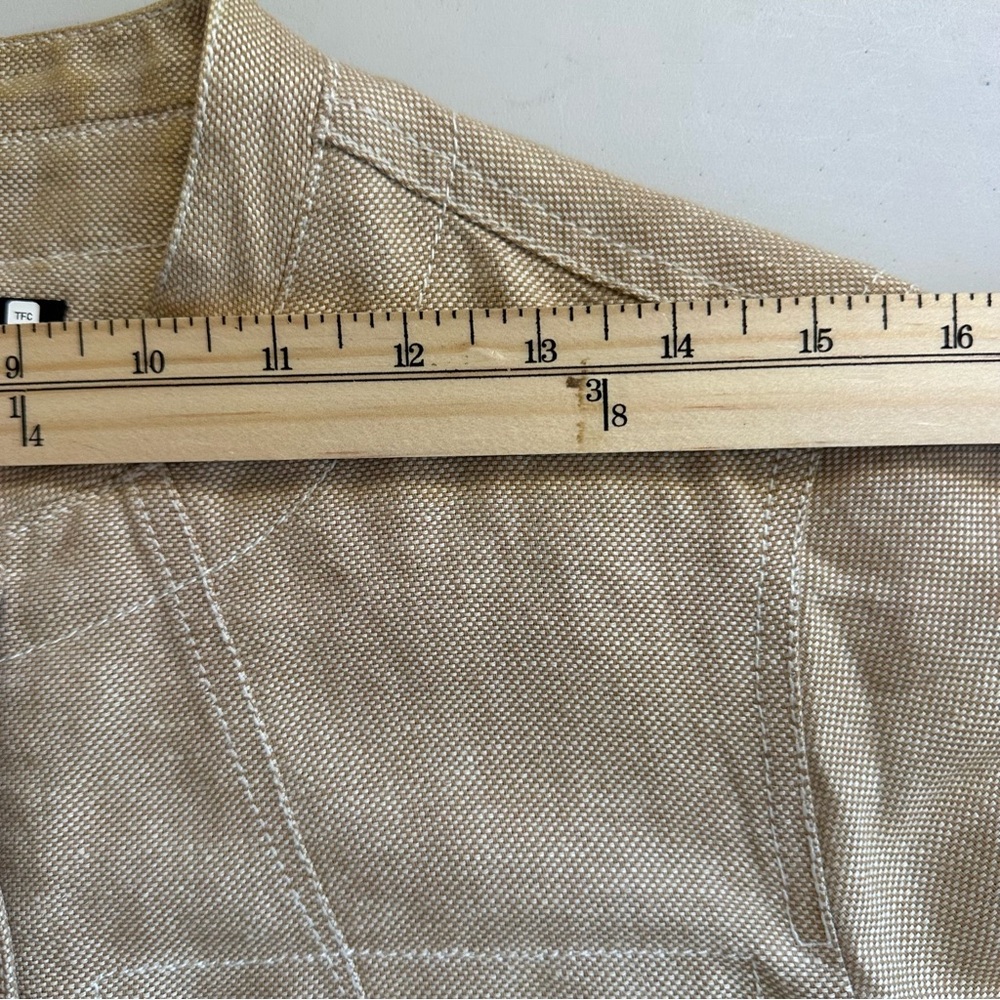 Kasper Petite Linen Blend 3/4 Sleeve Jacket Sz 12P Woven Hook Closure * READ - Picture 8 of 13
